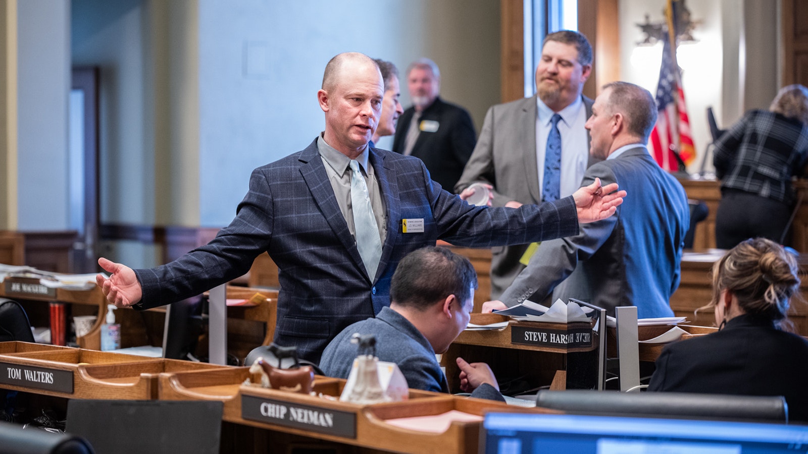 Former state Rep. J.D. Williams on the floor of the Legislature in 2022.
