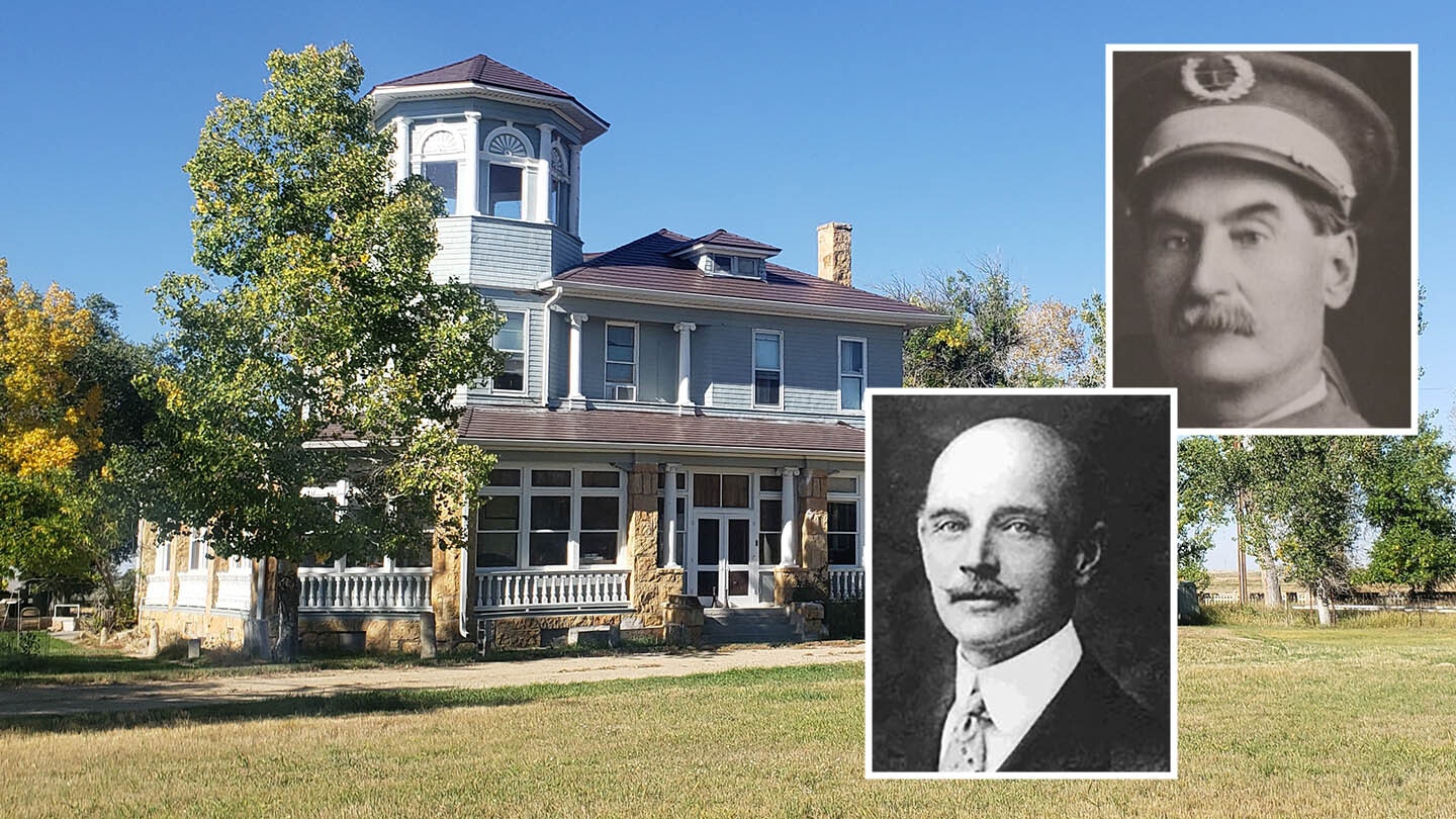 Wyoming sheep baron J.B. Okie, bottom, was throwing an opulent high-society party when it was crashed by Sheriff Frank K. Webb, above, and his prisoner. That prisoner was Otto Chenoweth, an outlaw horse thief who escaped and charmed the ladies as a dashing gentleman.
