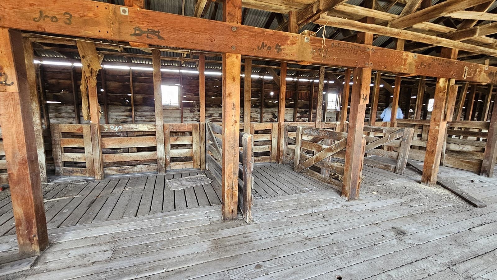 Stalls where sheep were sheared at the JO Ranch in Carbon County.