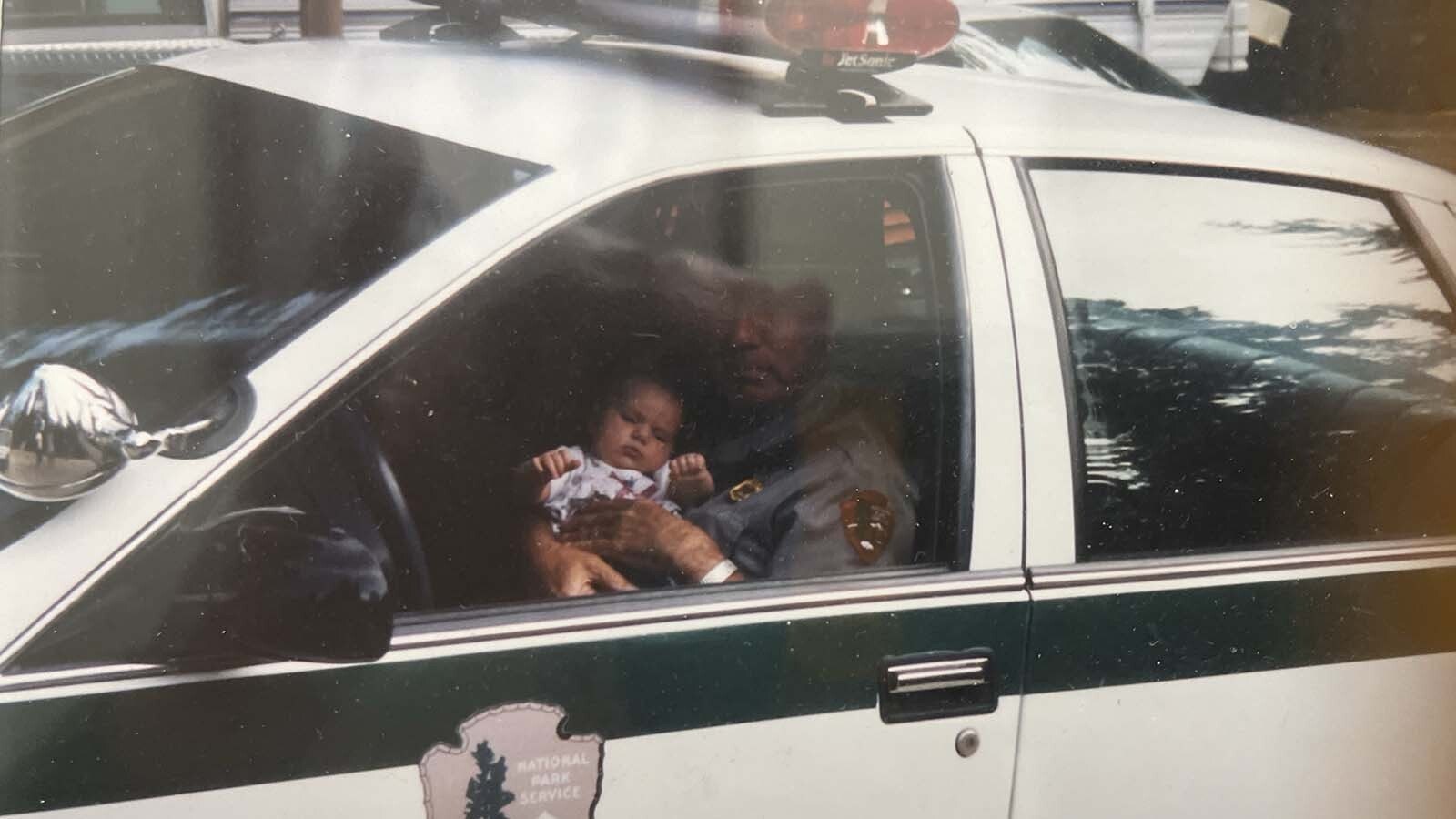 After retiring from the LAPD, Jack Brush moved to Arizona and eventually became a law enforcement ranger at King Canyon National Park. Pictured here with his granddaughter, Heather.
