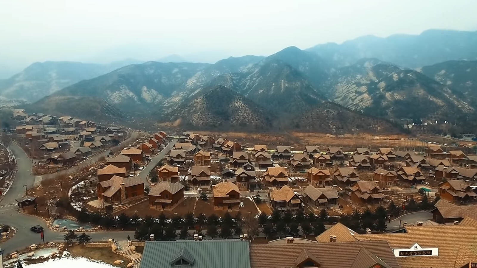 An aerial view of Jackson Hole, China.