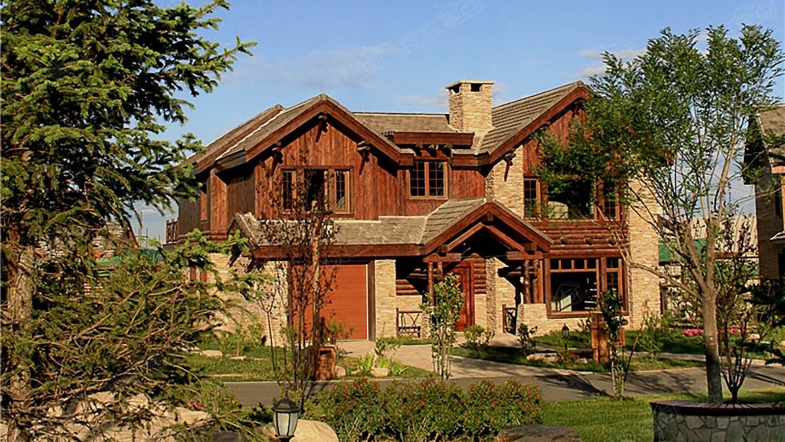 This mansion in Jackson Hole, China, was made to be indistinguishable from simalr homes in Jackson, Wyoming.