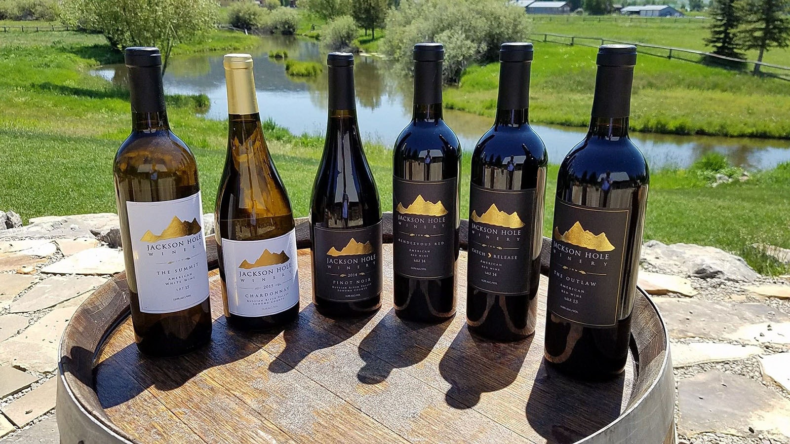 A lineup of Jackson Hole Winery wines in this 2020 photo.
