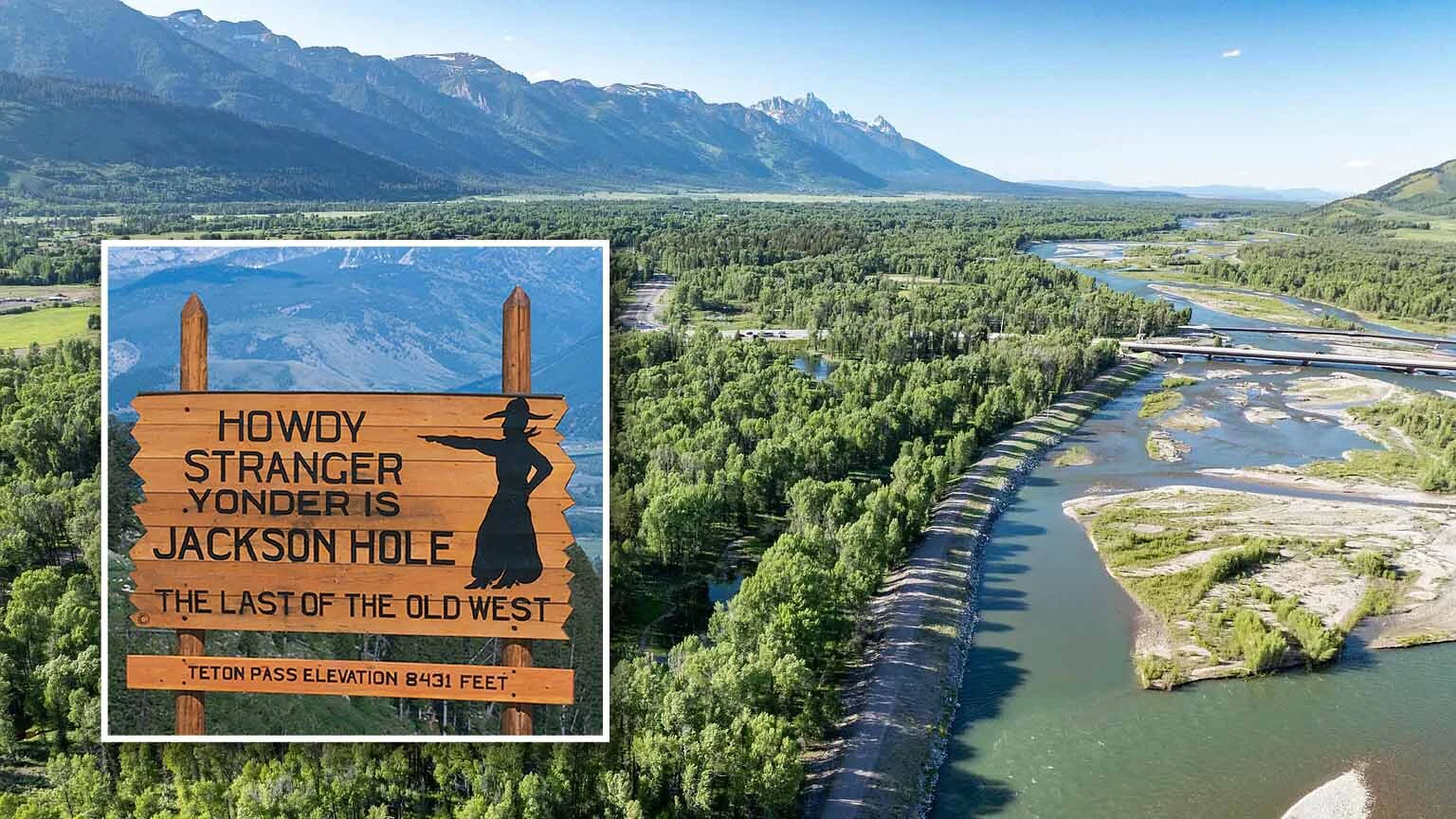 A 5.43-acre parcel of land along the west bank fo the Snake River in Jackson Hole increased in value from $275,000 in 1995 to $5.45 million in 2025, a 1.981% gain.