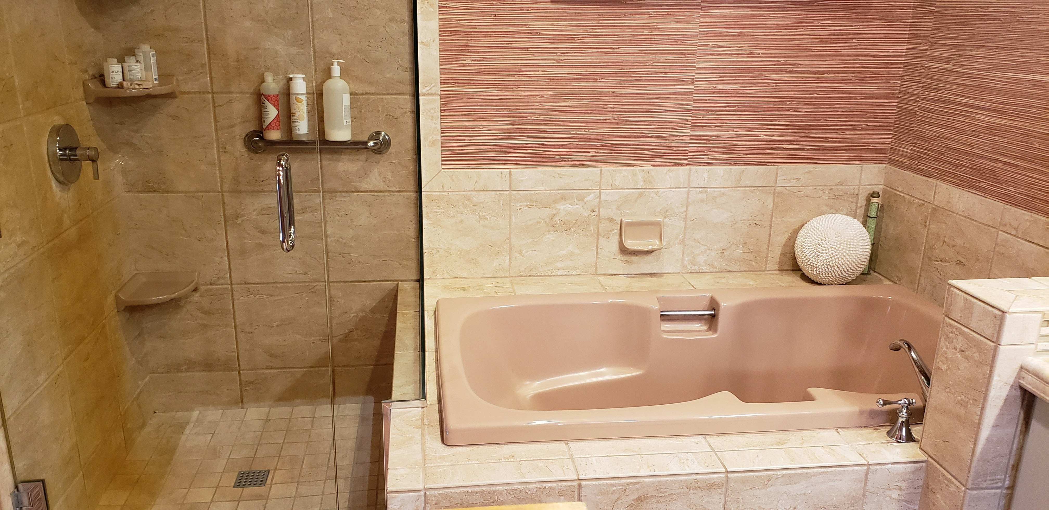 There is space for a relaxing bath or shower, whichever you prefer.