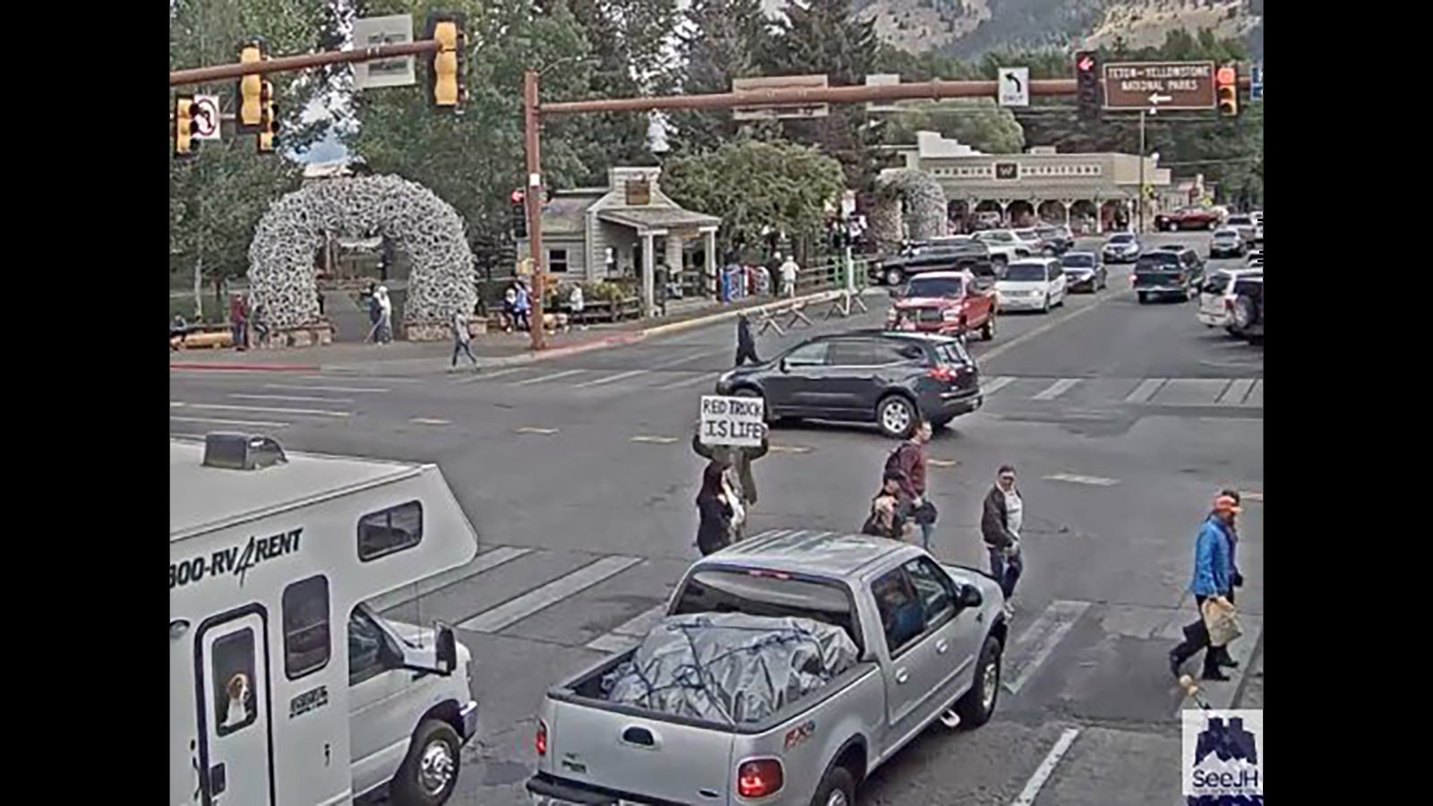 A short-lived phenomenon in 2016 was for people to point out red trucks on the Jackson Hole webcam showing the town's main intersection.