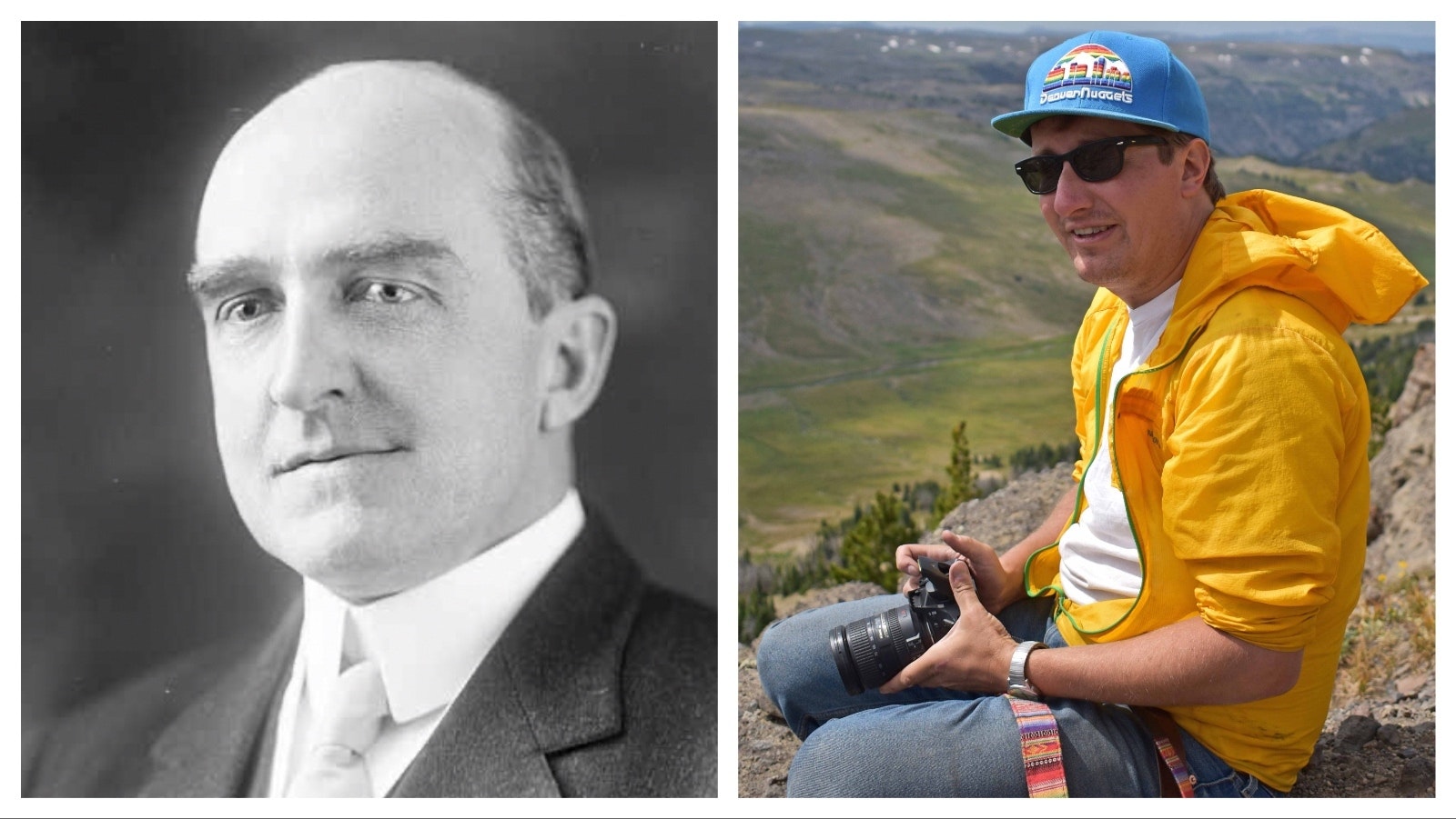 Thomas Jaggar, left, was a geologist who surveyed the Absaroka Range in 1893 and 1893. Brian Beauvais is an archivist who's recreating his photos.