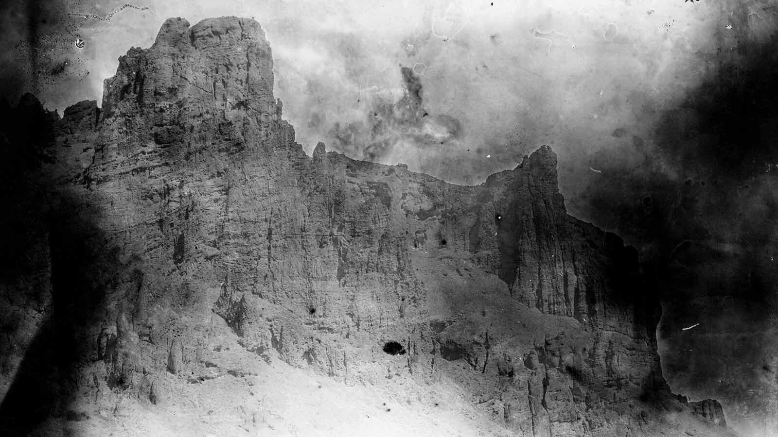 Hoodoos below Jim Mountain on the North Fork of the Shoshone River taken in 1897.