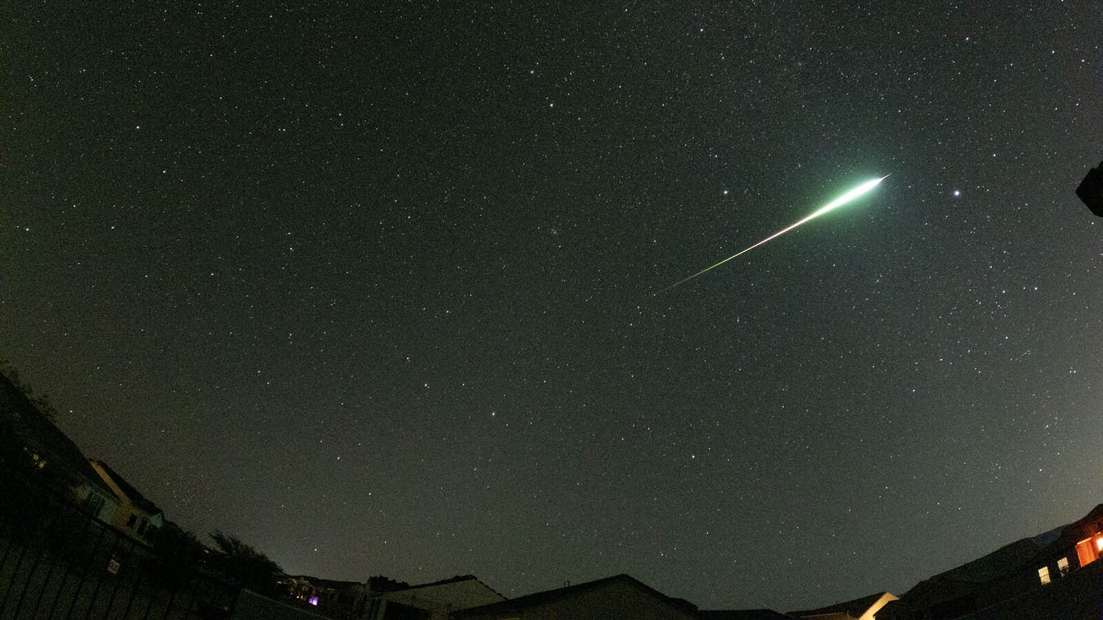 This bright fireball was captured while Jan Curtis slept with a GoPro 10. It's a 30-second exposure.