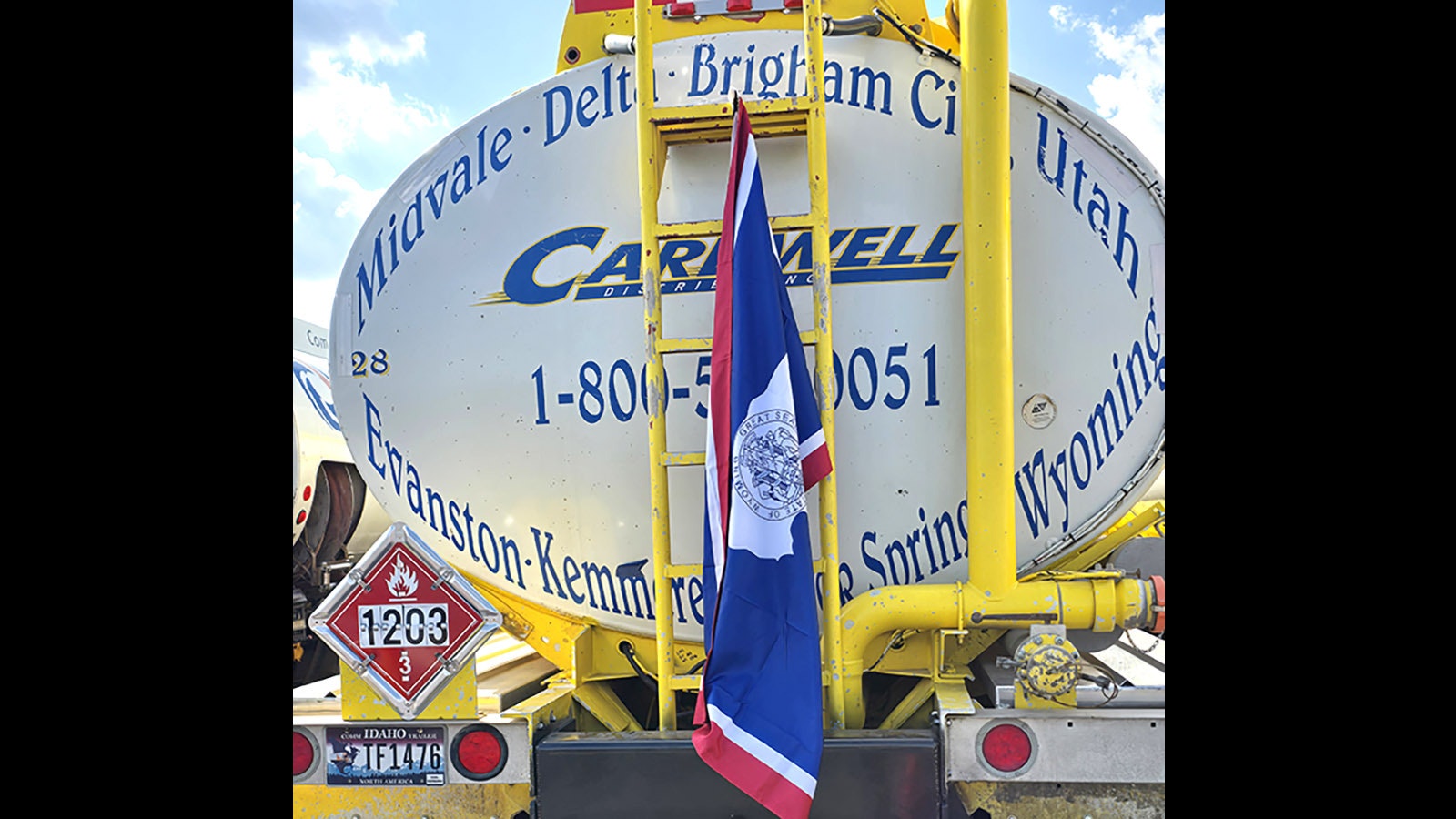 Jaron Fry's fuel truck is flying the Wyoming flag in North Carolina, where he's helping deliver fuel to the hurricane-affected area.