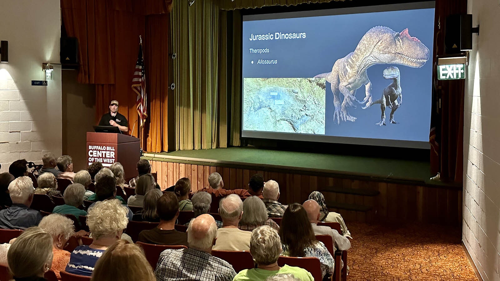 Jason Schein during his Lunchtime Expedition presentation at the Buffalo Bill Center of the West in Cody. He hopes that through Elevation Science's research and outreach, more residents of Wyoming and the Bighorn Basin will take pride in the legendary prehistoric past of their home.