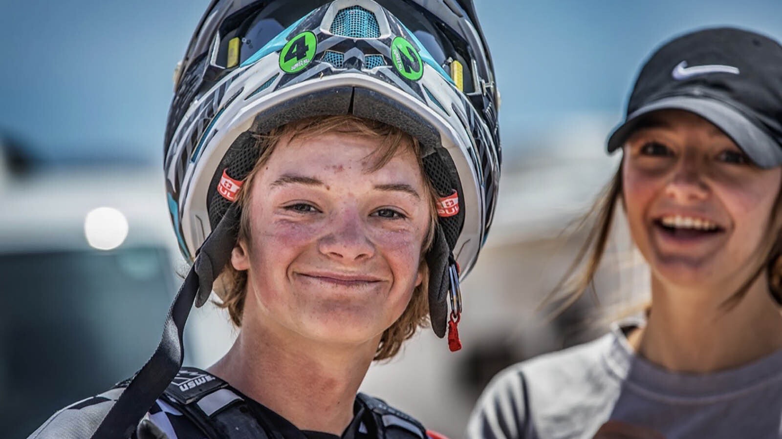 Jason Harris and his sister, Madison, are pictured here during a break from one of Jason’s long-distance desert motorcycle races.