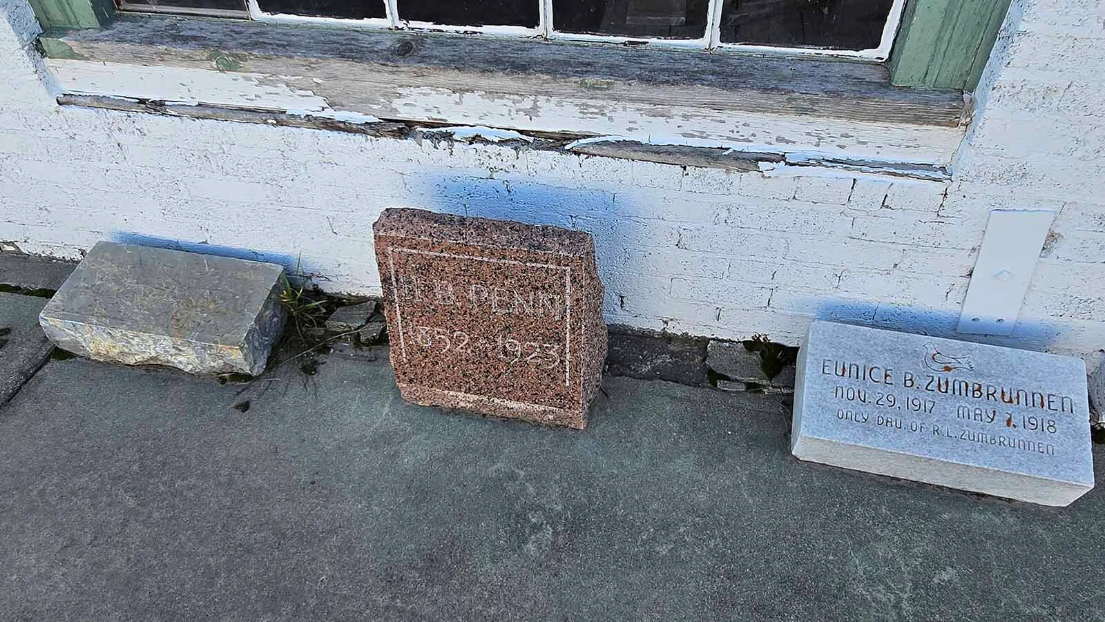 Some of the stones cut in the stonecutting garage in Jay Em were headstones.