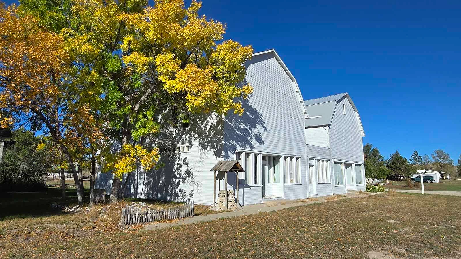 These barn-like structures housed the hardware store in Jay Em.
