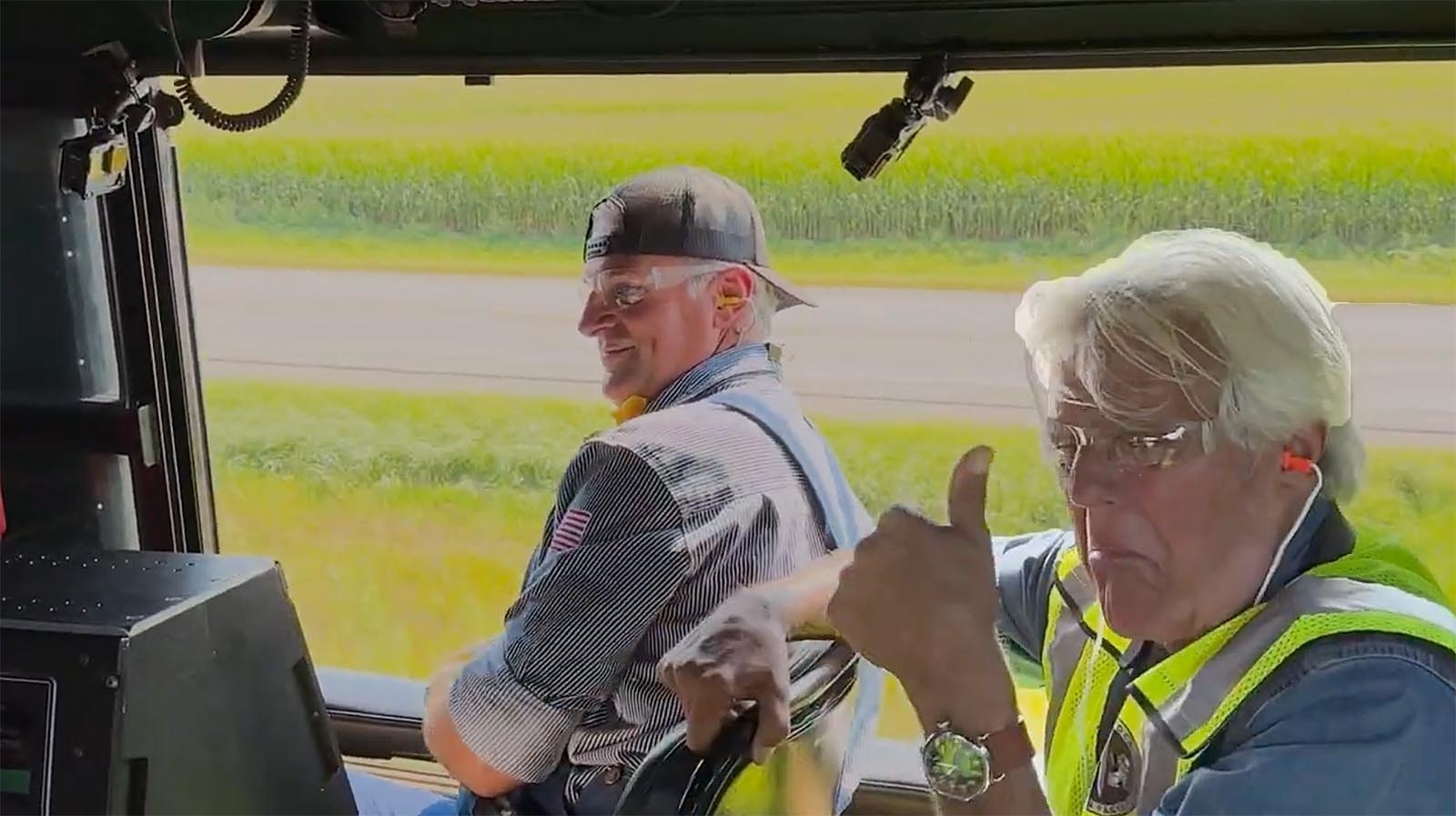 Comedian and famous gearhead Jay Leno was on the Big Boy 4014 locomotive Monday, which will be featured on his Sept. 23 episode of "Jay Leno's Garage."