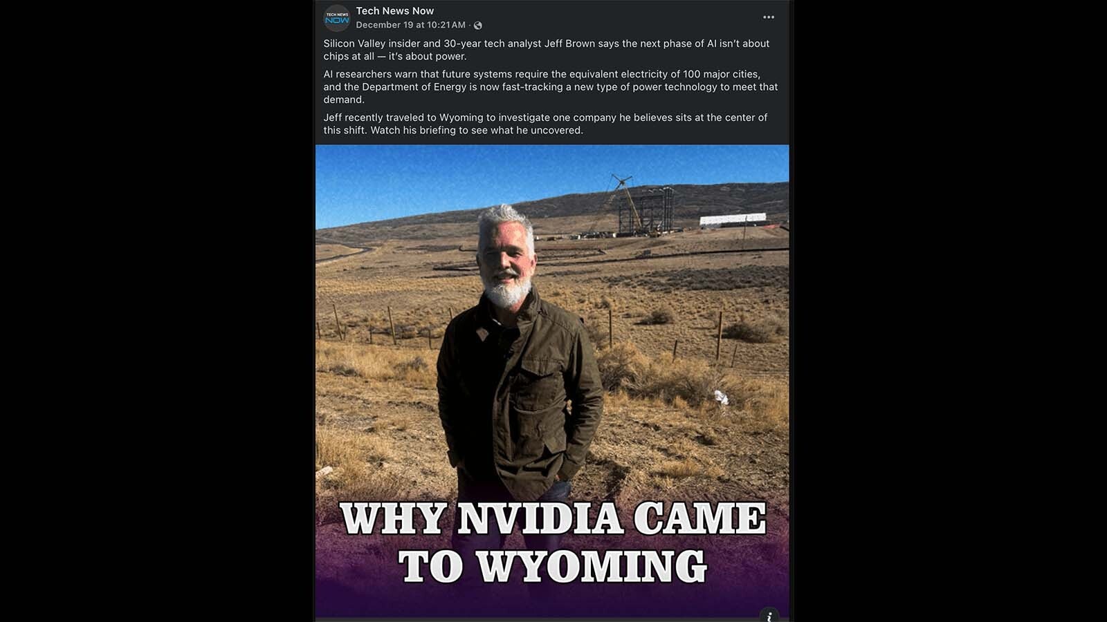 An investment broker is flooding Facebook with ads insinuating NVIDIA may be in or coming to Kemmerer and that the small Wyoming town is ground zero for minting the nation’s next millionaires. A Wyoming finance watchdog says don’t bet the farm on it.