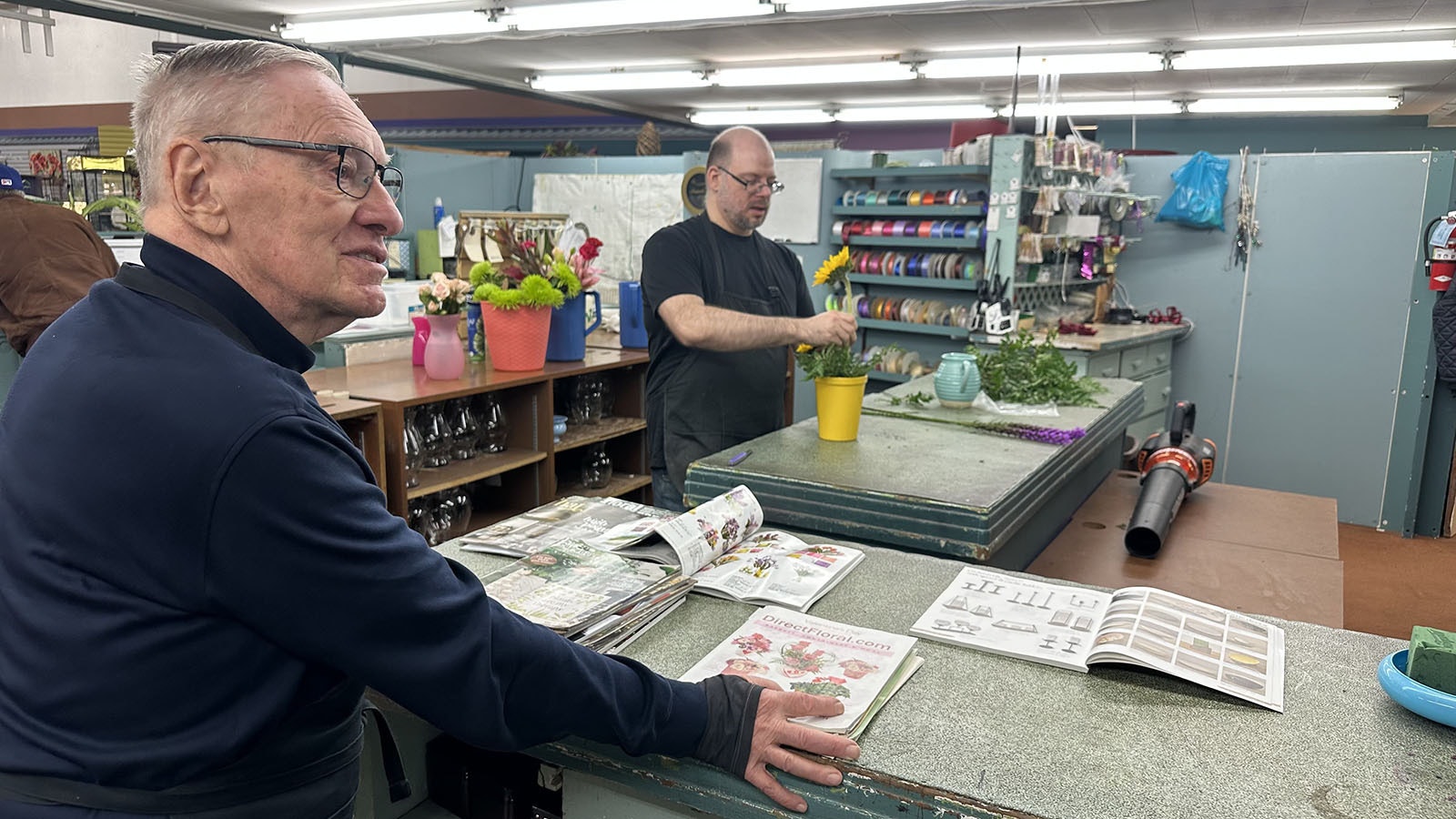 Jerry Kintzler has 55 years of experience designing flower displays and is celebrating 50 years of selling these bouquets in Riverton, Wyoming through his shop, Jerry’s Flowers and Things.