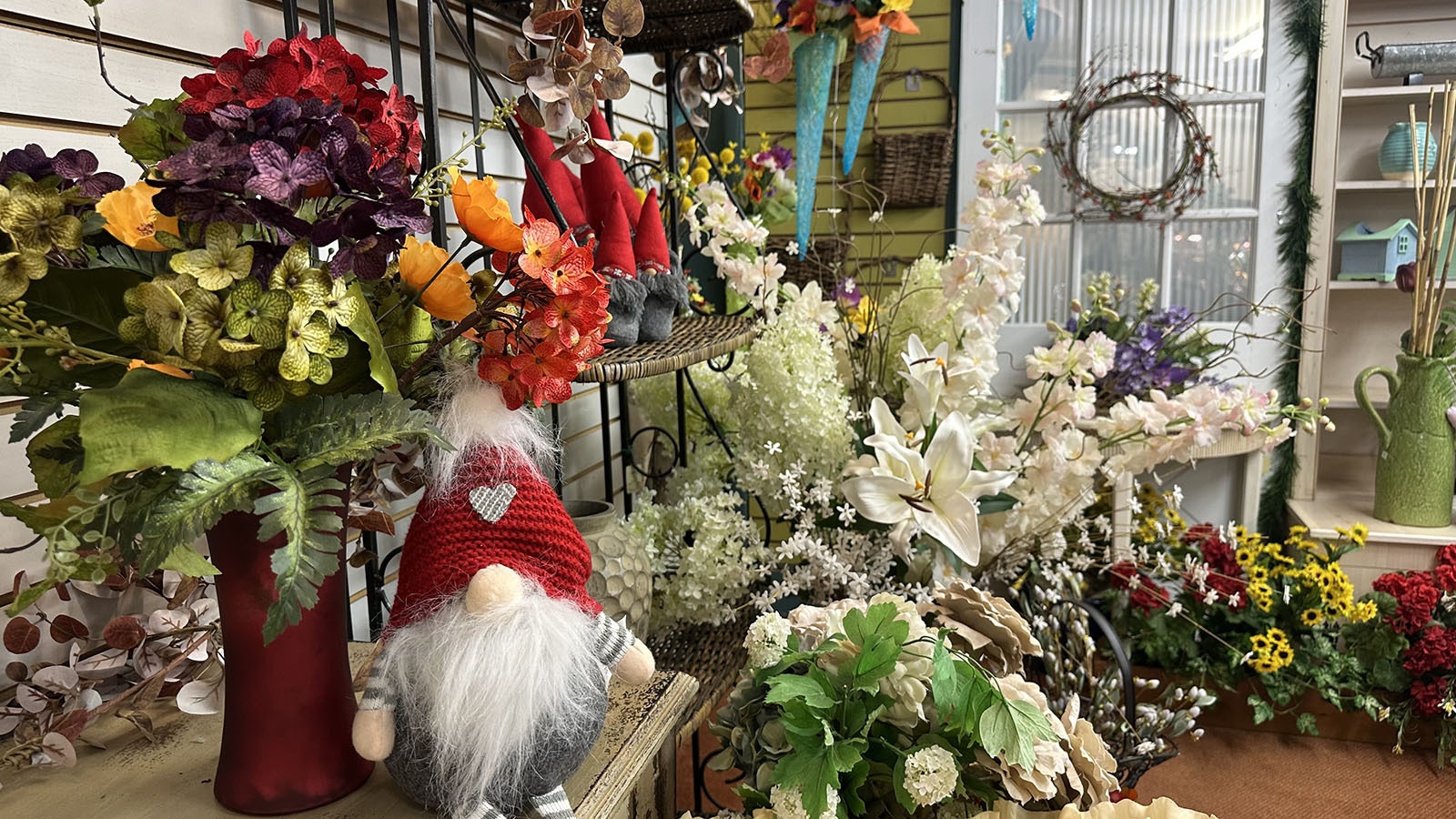 Artificial flowers are still popular with Jerry Kintzler’s customers, especially for decorating their family graves. He personally decorates cemetery plots for family’s that no longer live in the area and want to honor their loved ones.