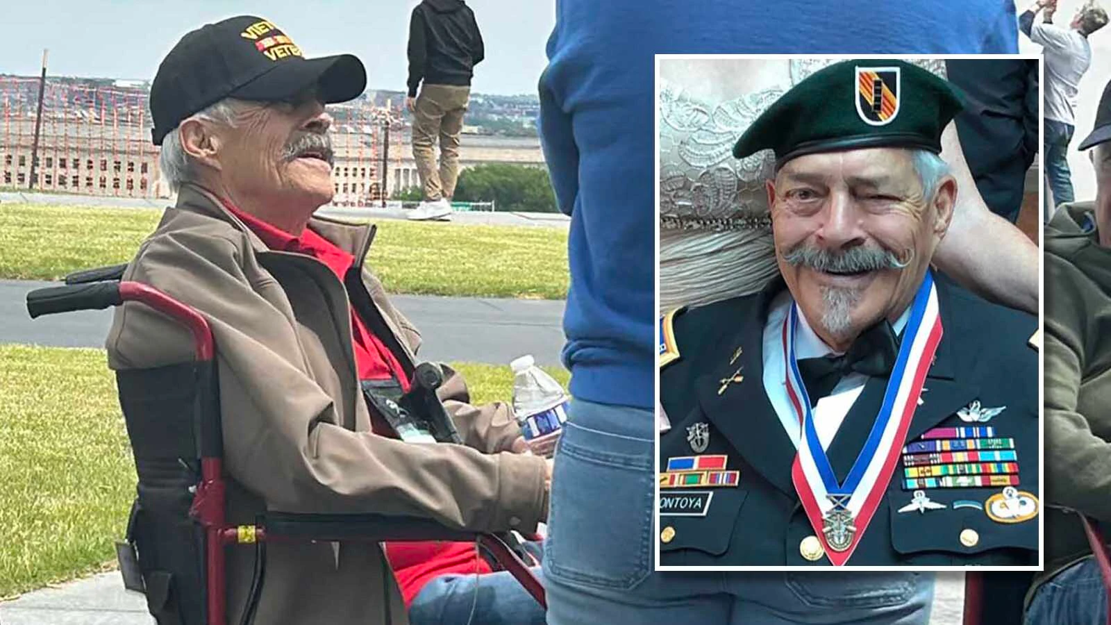 Jerry Montoya was a Green Beret chopper pilot when he took seven bullets and had his eye shot out while in the air, but it didn’t stop him from completing his mission. “I flew for another 14 years as a one-eyed pilot,” said Montoya, now 85.