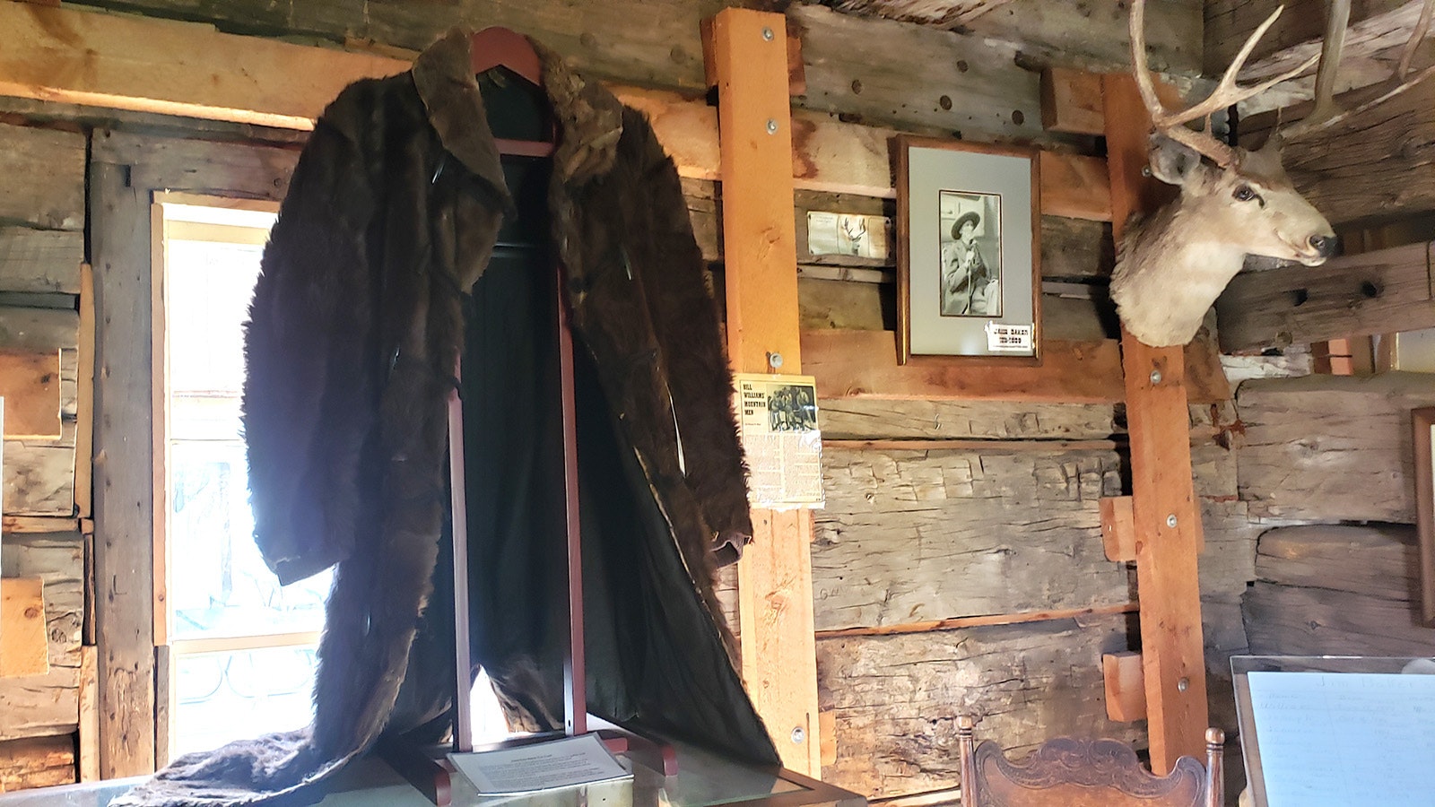 A buffalo fur coat such as one mountain man Jim Baker might have worn.