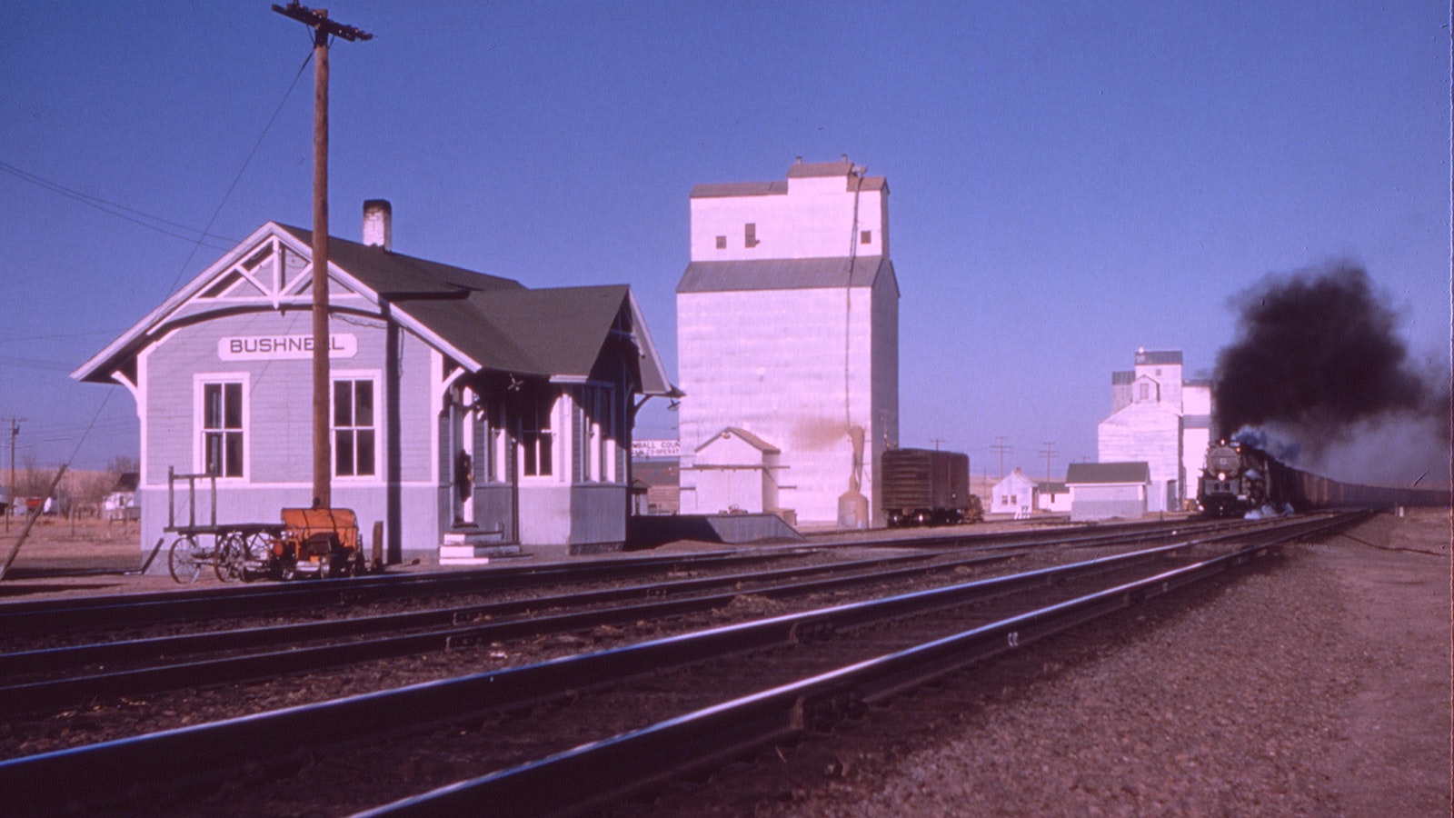 The train depot in Bushnell, Nebraska where Jim Ehernberger visited as a young boy.