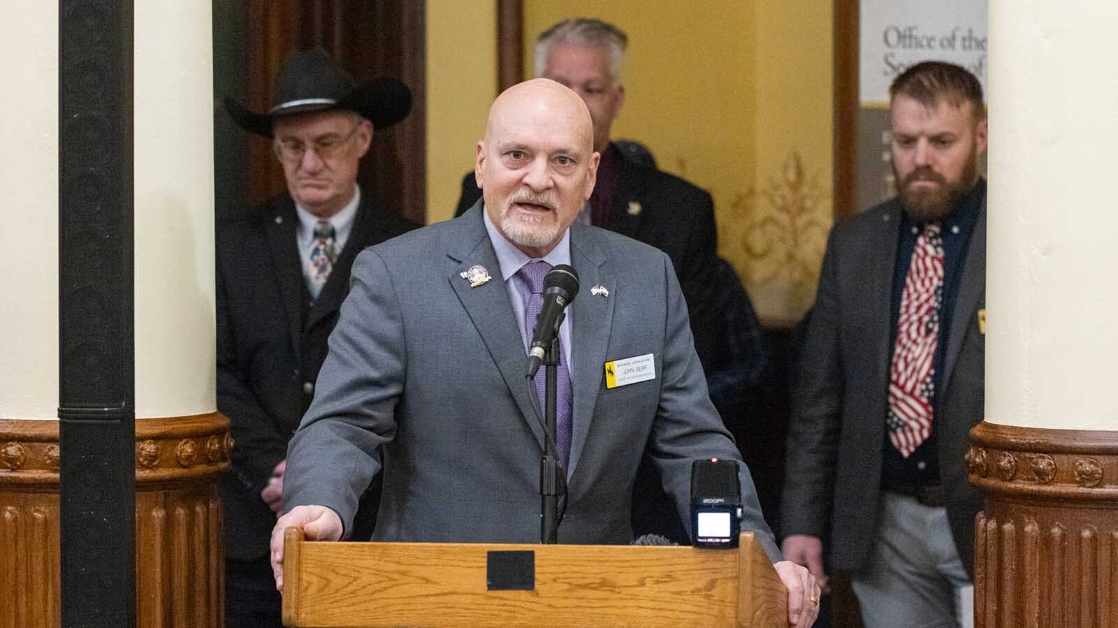 Through past reporting and a slew of point-blank inquiries this week, Cowboy State Daily has determined that half of the Wyoming House of Representatives, which has 62 members, are not Freedom Caucus members or say they're not Freedom Caucus members. Pictured is former Freedom Caucus chairman Rep. John Bear.