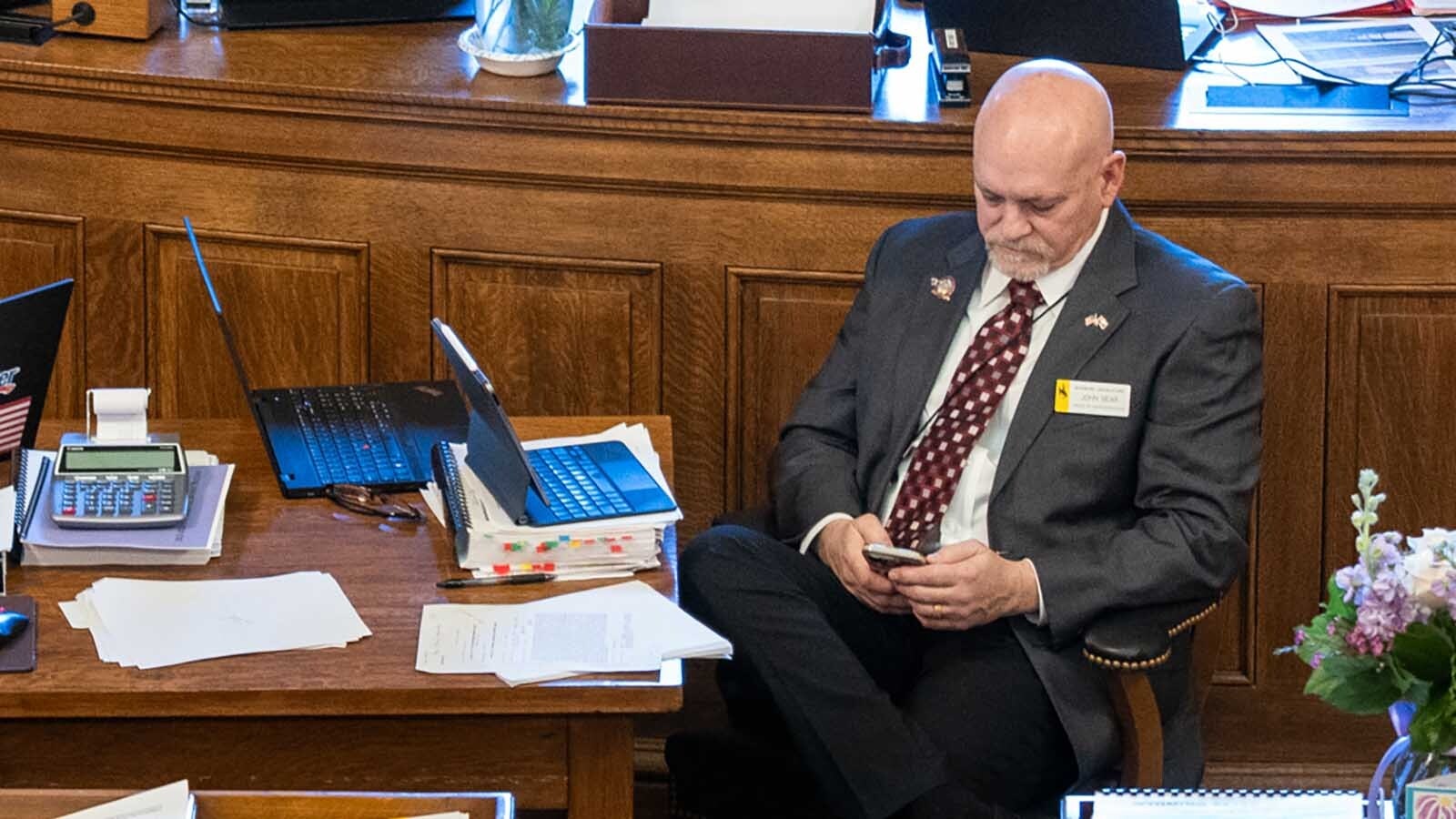 Freedom Caucus Chairman Emeritus Rep. John Bear, R-Gillette, has been sending targeted text messages to people around Wyoming, urging them to lobby their state senatorws to support the Freedom Caucuses bills.