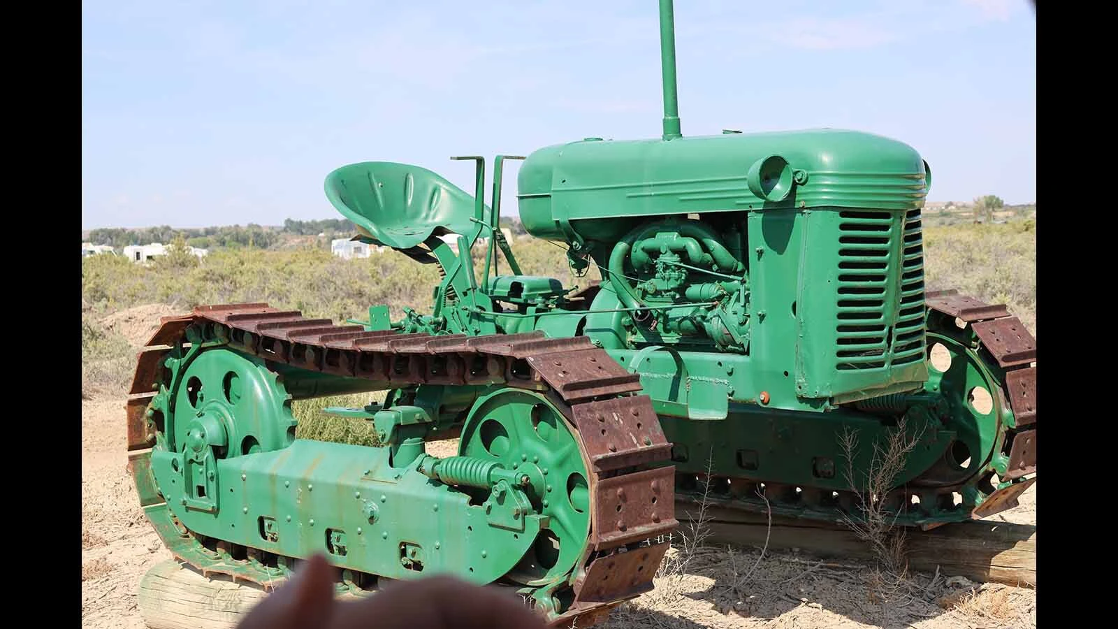 Pete Smet has collected a few bulldozers to add to his rows of tractors.