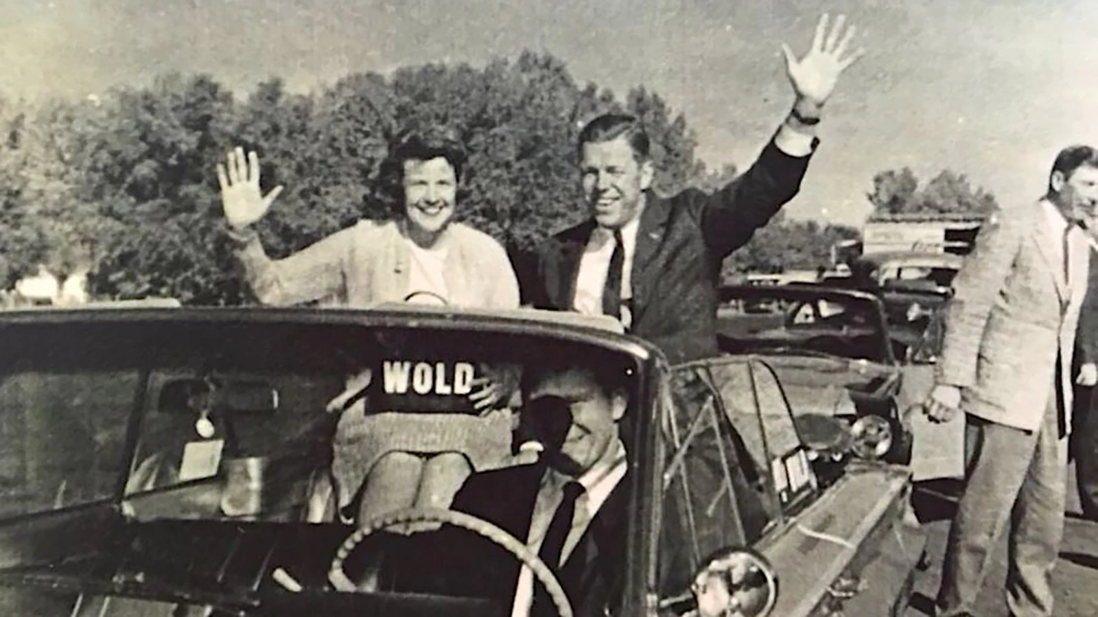 John and Jane Wold on parade during his political career.