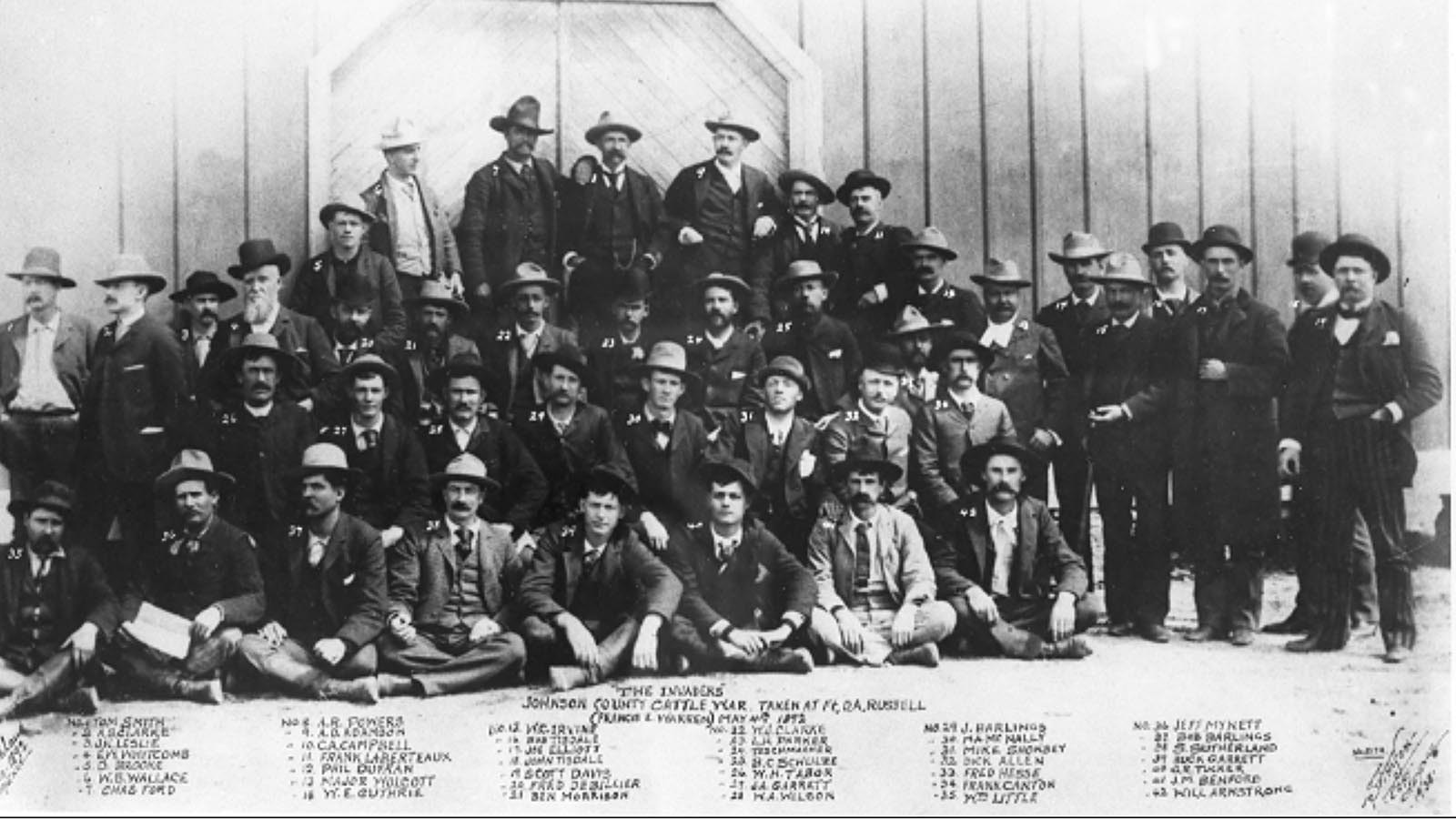 The Johnson County War "invaders" in 1892.