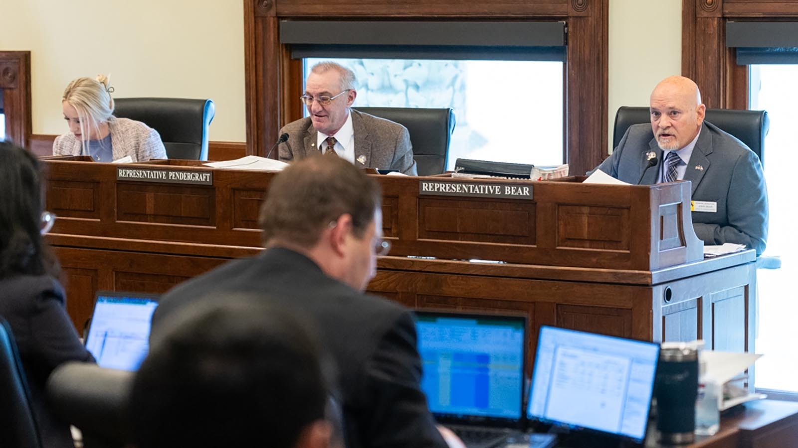 Rep. John Bear, R-Gillette, with the Joint Appropriations Committee discussing an emissions fee increase for the Wyoming DEQ on Tuesday, Jan. 21, 2025.