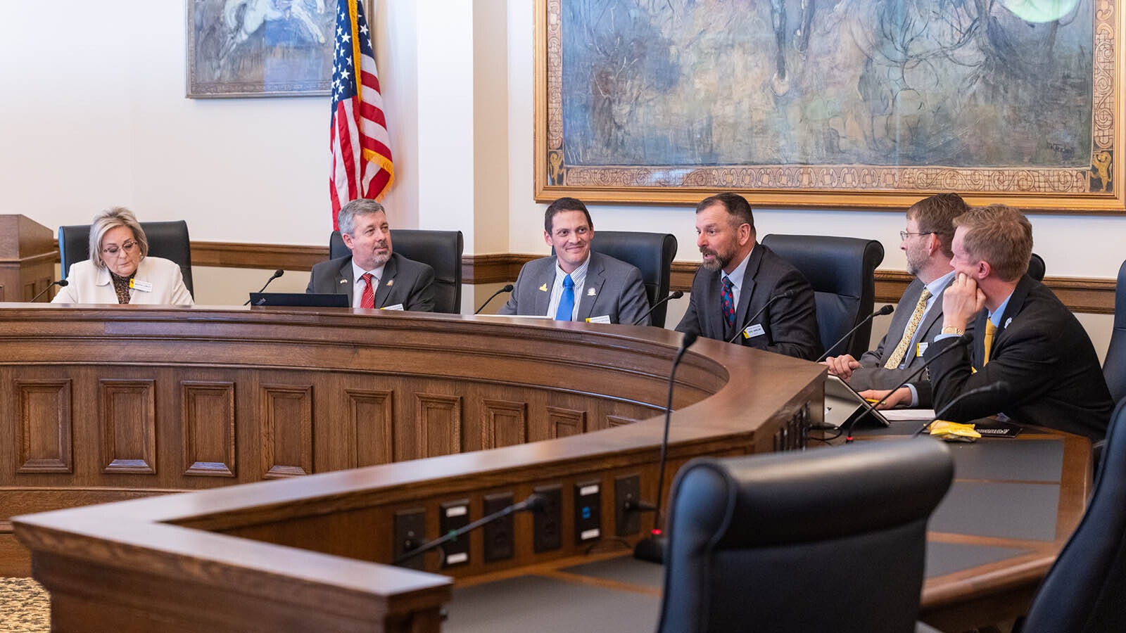 The Joint Appropriations Committee meets during the 2024 Wyoming legislative session.