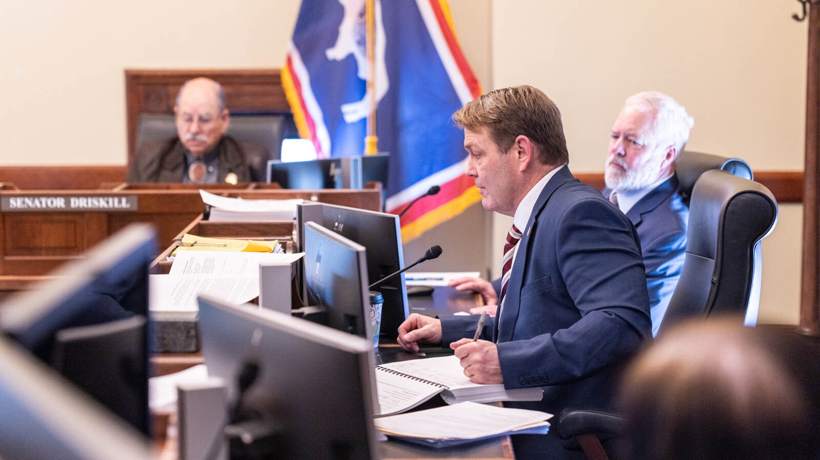 Sen. Darin Smith and the Joint Appropriations Committee meet Monday, Jan. 20, 2025, at the Wyoming Capitol in Cheyenne.