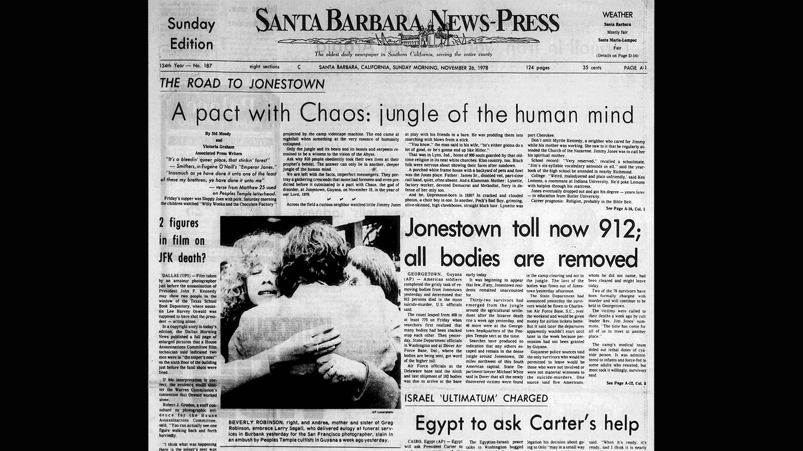 Headlines across California and the country informed readers about the unfolding tragedy and the People’s Temple cult after the mass murder and suicide.