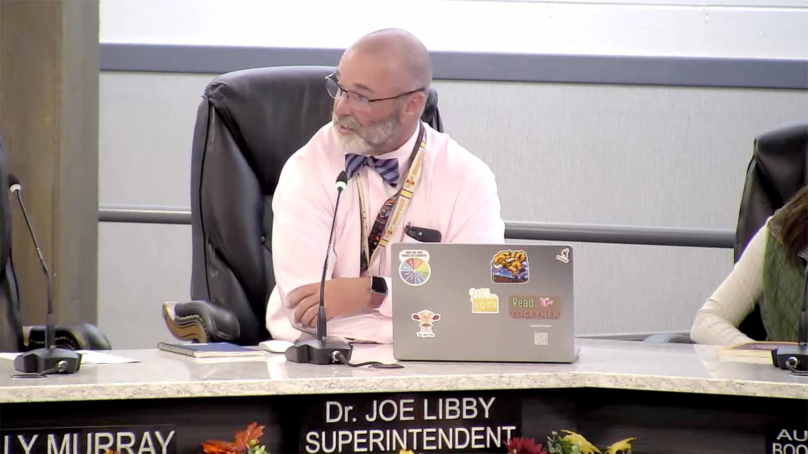 Sweetwater County School District 1 Superintendent Joseph Libby during a Monday, Sept. 14, 2026, school board meeting. At the end of the meeting, the board voted to put Libby on paid administrative leave.