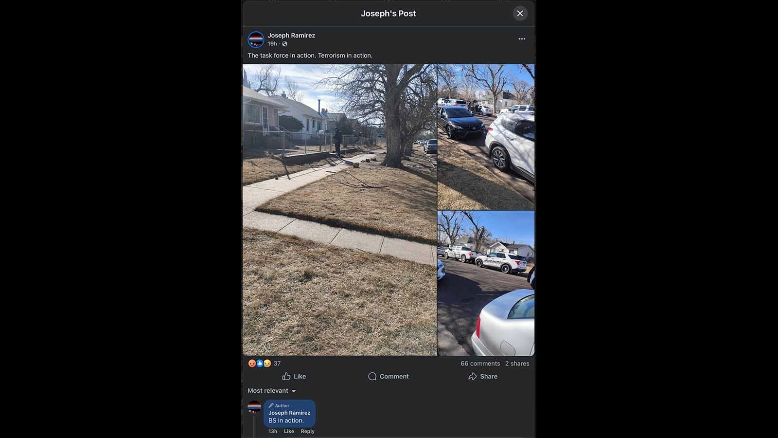 A screenshot of Joseph Ramirez's post.