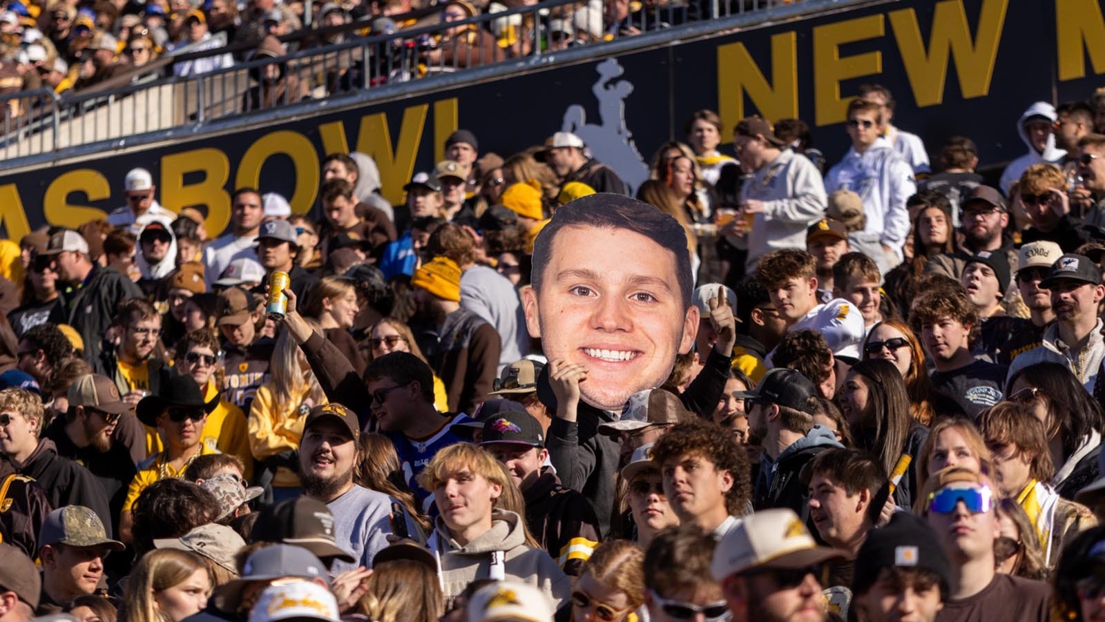 Rabid Josh Allen fans were ready and rowdy for the Cowboys' game against Nevada at War Memorial Statium in Laramie on Saturday, Nov. 22, 2025. Allen was back at UW for the first time since he was drafted into the NFL in 2018 to become the first UW football player to have his number retired.