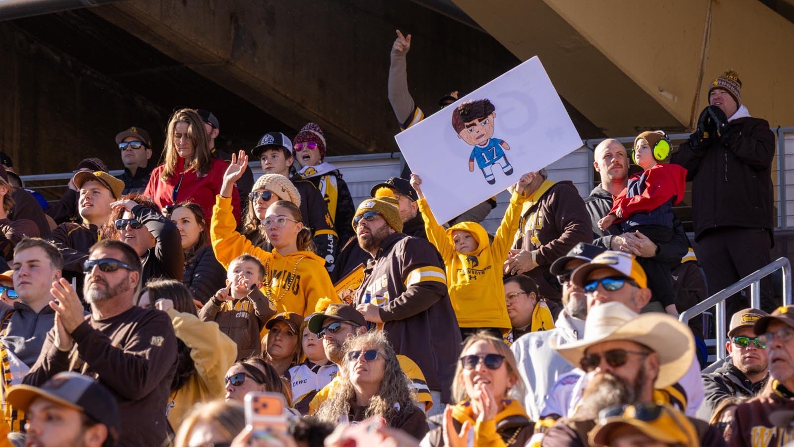 Rabid Josh Allen fans were ready and rowdy for the Cowboys' game against Nevada at War Memorial Statium in Laramie on Saturday, Nov. 22, 2025. Allen was back at UW for the first time since he was drafted into the NFL in 2018 to become the first UW football player to have his number retired.