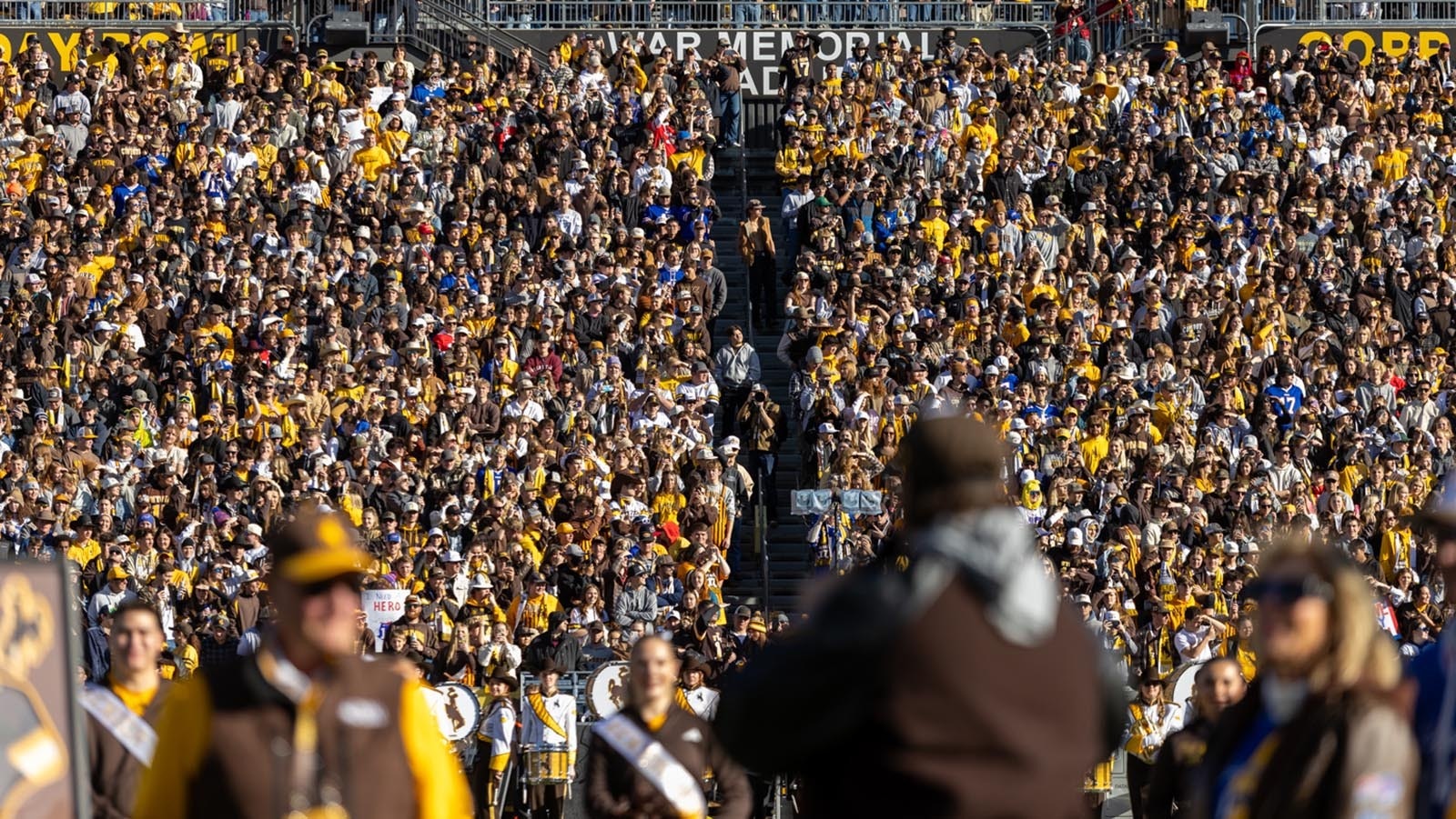 The anticipation of the retirement of Josh Allen's number had devoted University of Wyoming football fans partying with even more excitement before kickoff of Saturday's final game of the season at War Memorial Stadium in Laramie on Nov. 22, 2025.