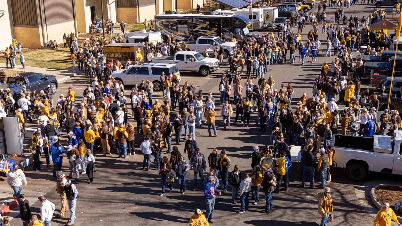 The anticipation of the retirement of Josh Allen's number had devoted University of Wyoming football fans partying with even more excitement before kickoff of Saturday's final game of the season at War Memorial Stadium in Laramie on Nov. 22, 2025.