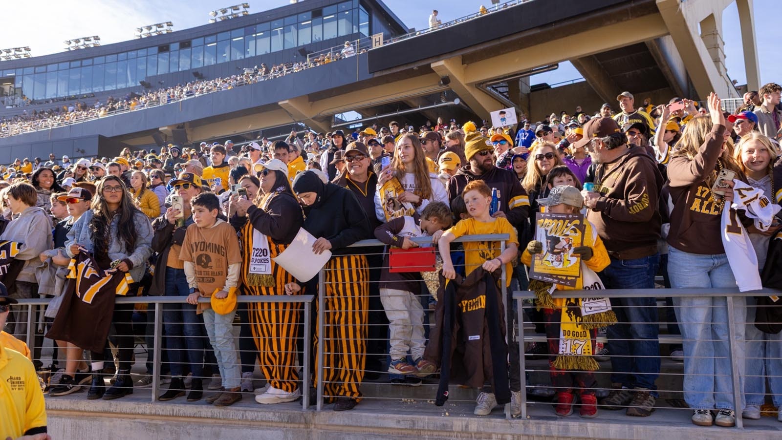 The anticipation of the retirement of Josh Allen's number had devoted University of Wyoming football fans partying with even more excitement before kickoff of Saturday's final game of the season at War Memorial Stadium in Laramie on Nov. 22, 2025.