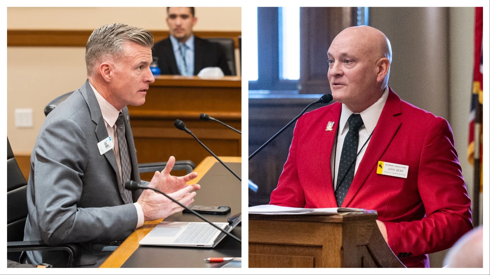 Wyoming Business Council CEO Josh Dorrell, left, and Joint Appropriations Committee Co-Chairman Rep. John Bear, R-Gillette.