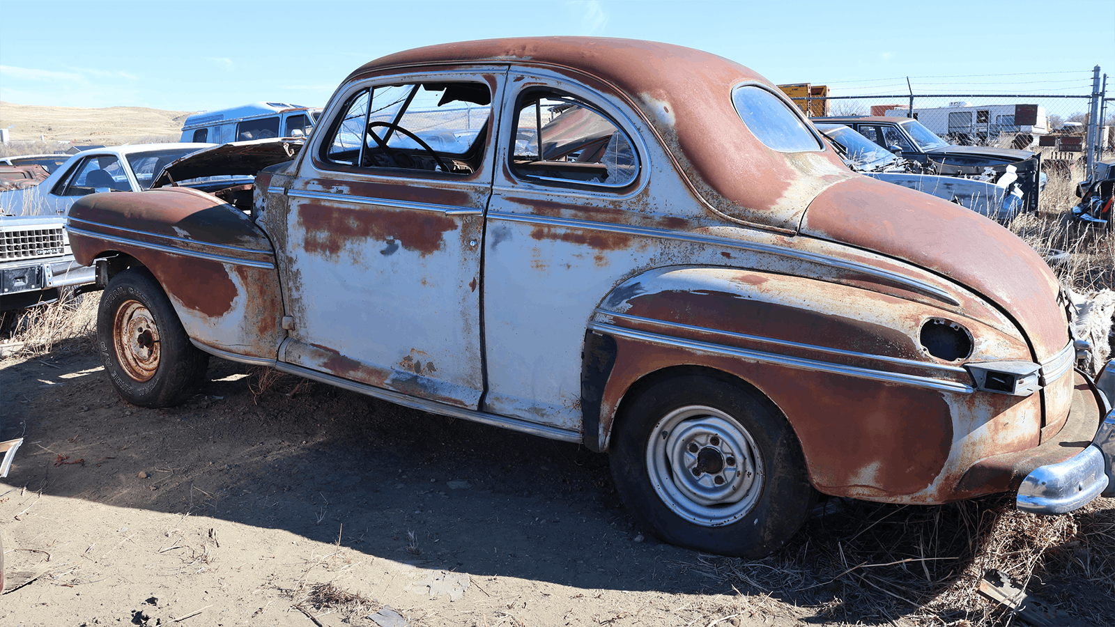 Among the gems that can be found at The Junkyard is a 1946 Mercury.