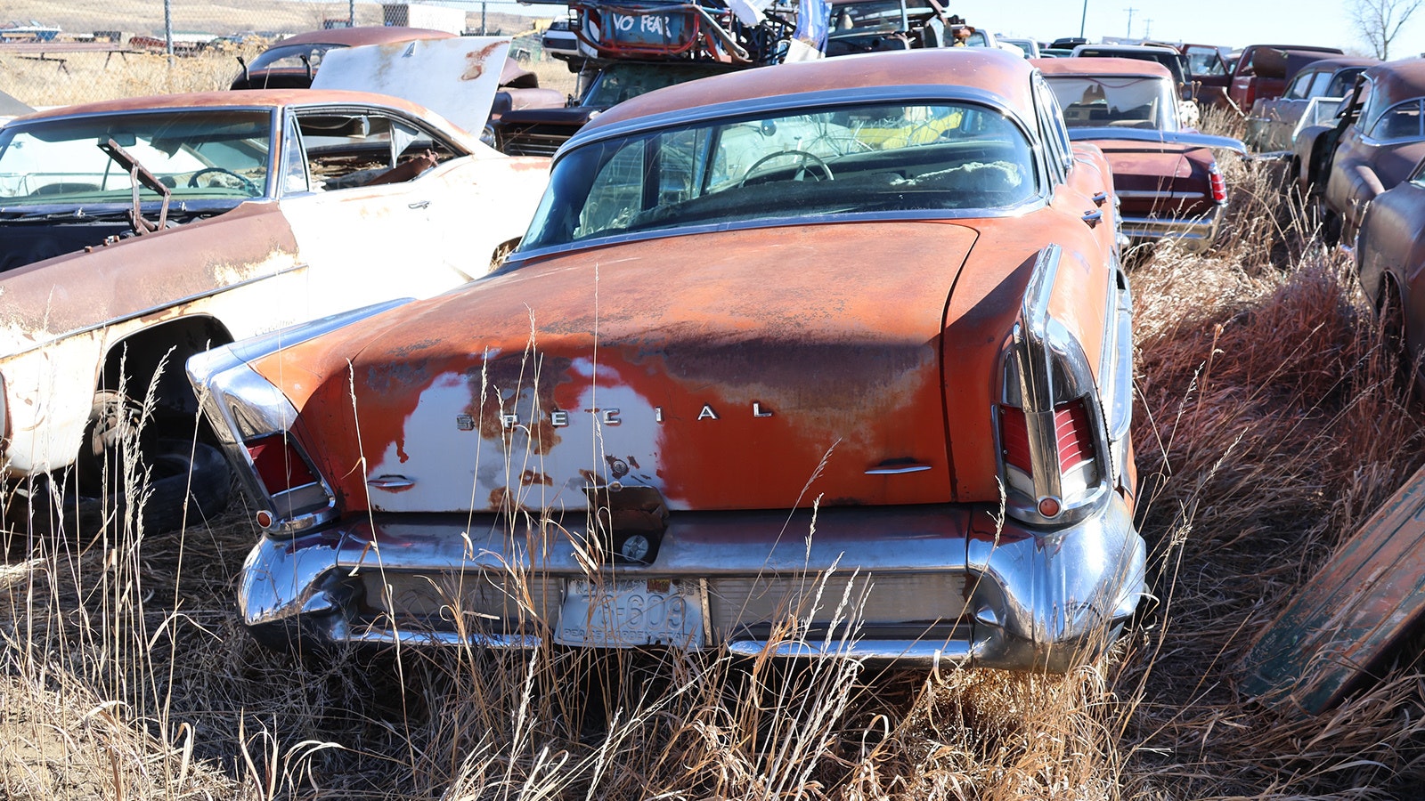 The 1958 Buick advertises how “special” it is on its trunk.