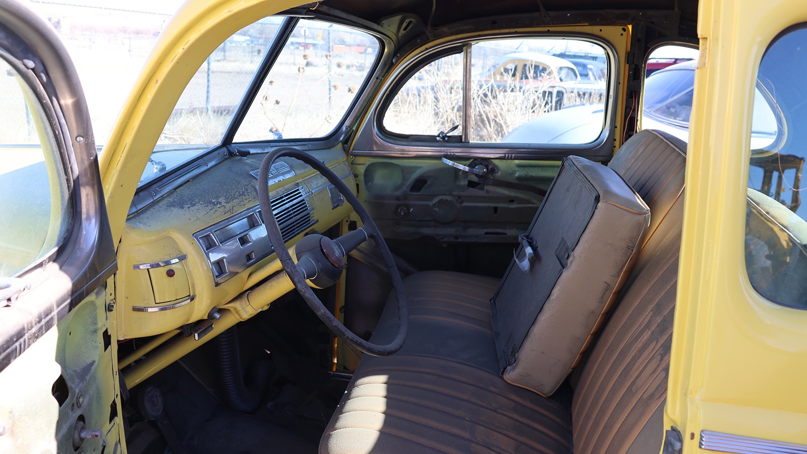 The interior of Gary Dickinson’s 1940 Ford is almost complete.