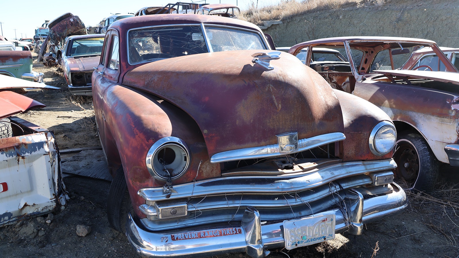 A 1950 Kaiser is one of the more rare cars at The Junkyard.