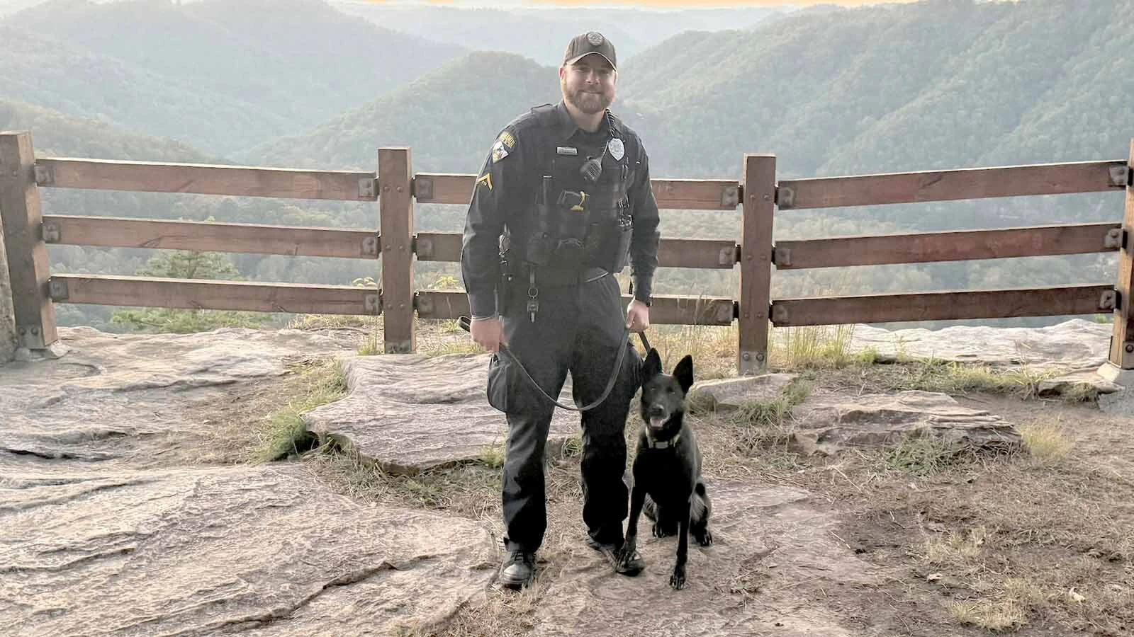Laramie Police Officer Seth Meyer and K-9 Zara during training.