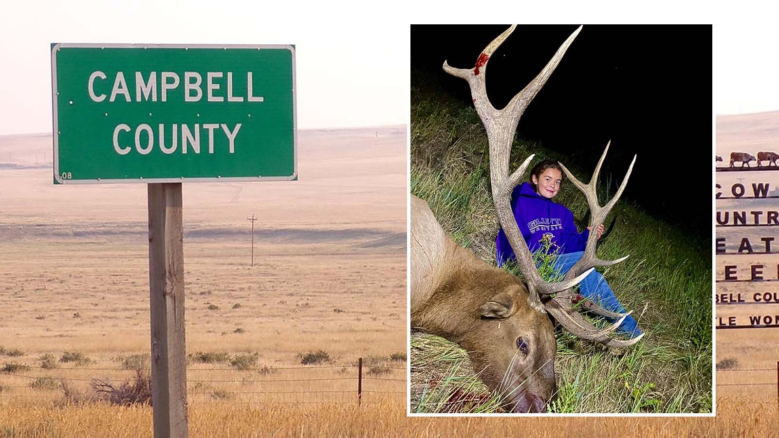 Kaci Bulkley,12, dropped this bull, her first elk, with a single 600-yard shot.
