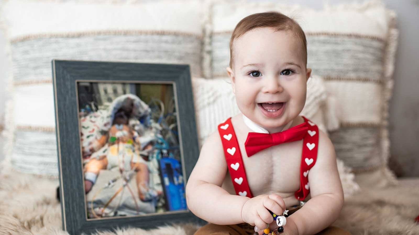 Kai Montoya is a happy tot and now a nearly normal 2-year-old boy. He had open heart surgery when he was 4 days old.