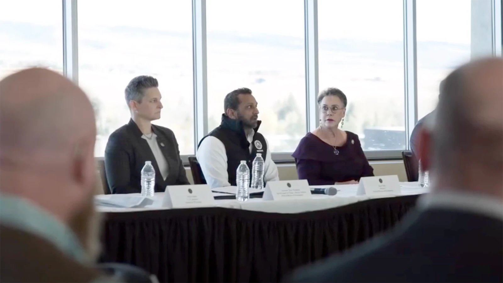 FBI Director Kash Patel visited Wyoming law enforcement leaders Wednesday at War Memorial Stadium in Laramie. The FBI talked with Wyoming sheriffs and other agency heads about its technology capabilities, managing various crime trends, and working together.
